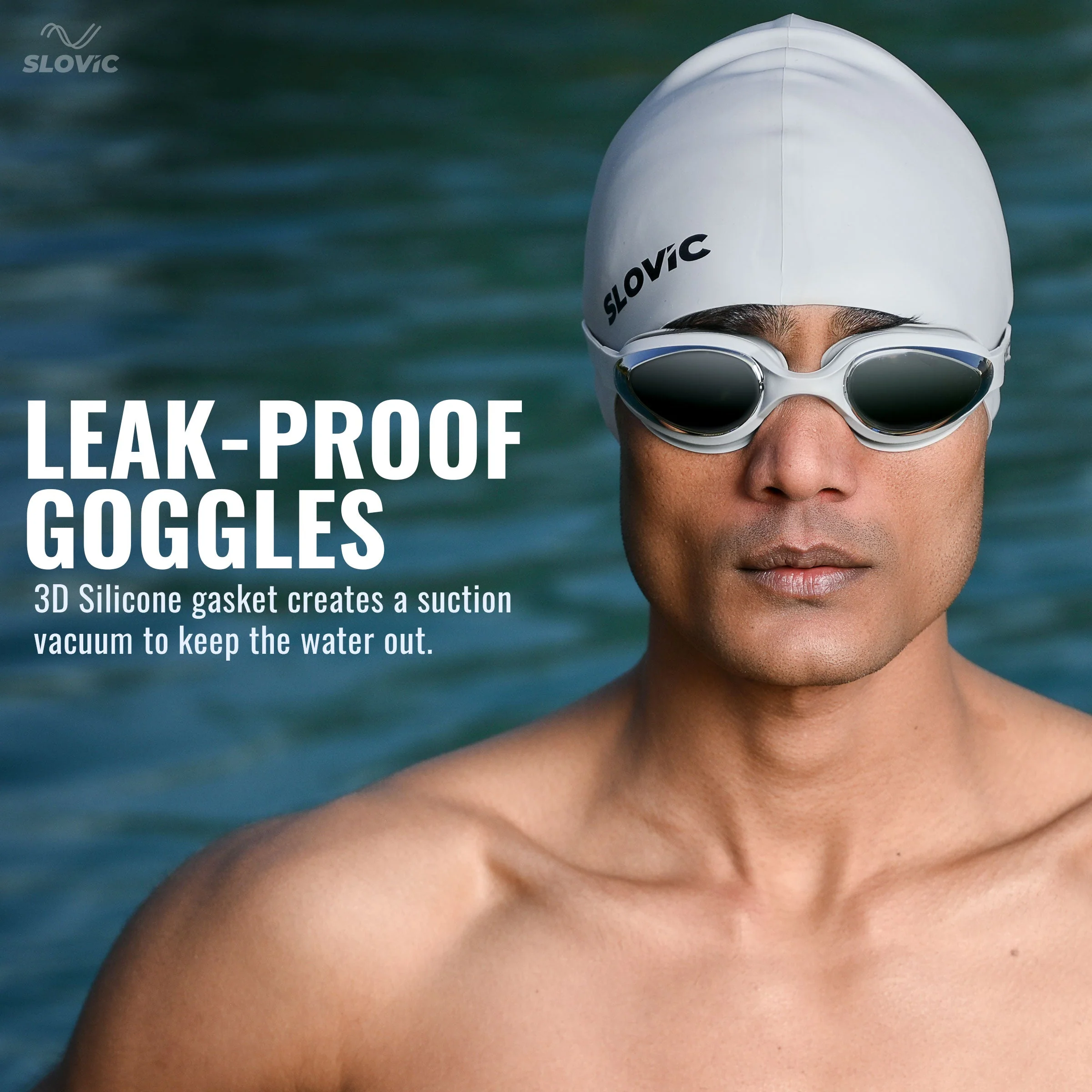 Swimming Combo – Goggles & Pattern Silicone Cap, Anti‑Fog, UV Protection - Image 2