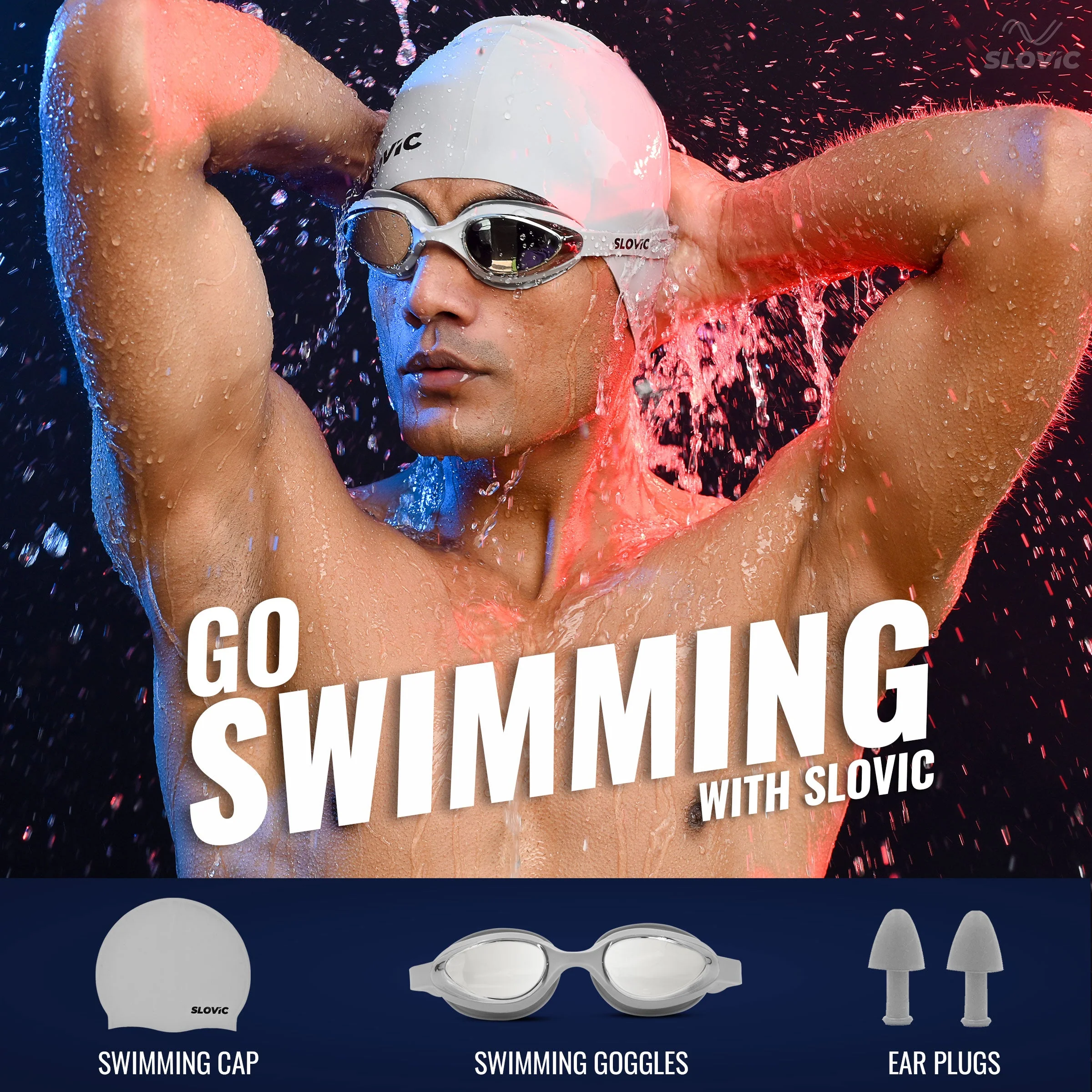 Swimming Combo – Goggles & Pattern Silicone Cap, Anti‑Fog, UV Protection - Image 5