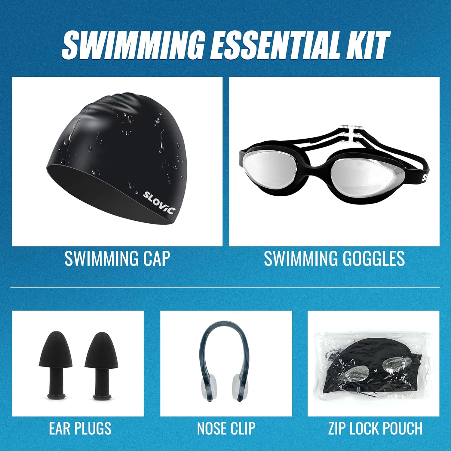 Swimming Combo – Goggles & Pattern Silicone Cap, Anti‑Fog, UV Protection - Image 8