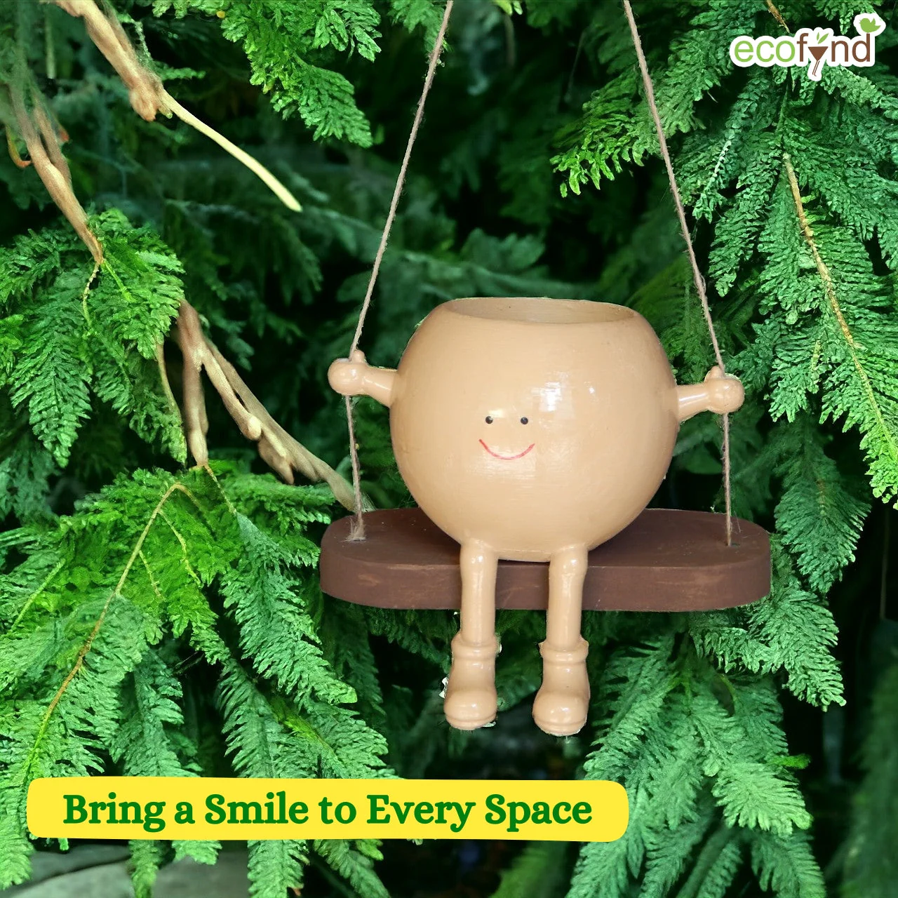 Swinging Smiles – Hanging Smiley Face Planter - Image 2