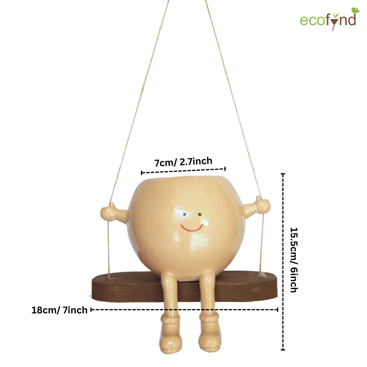 Swinging Smiles – Hanging Smiley Face Planter - Image 3