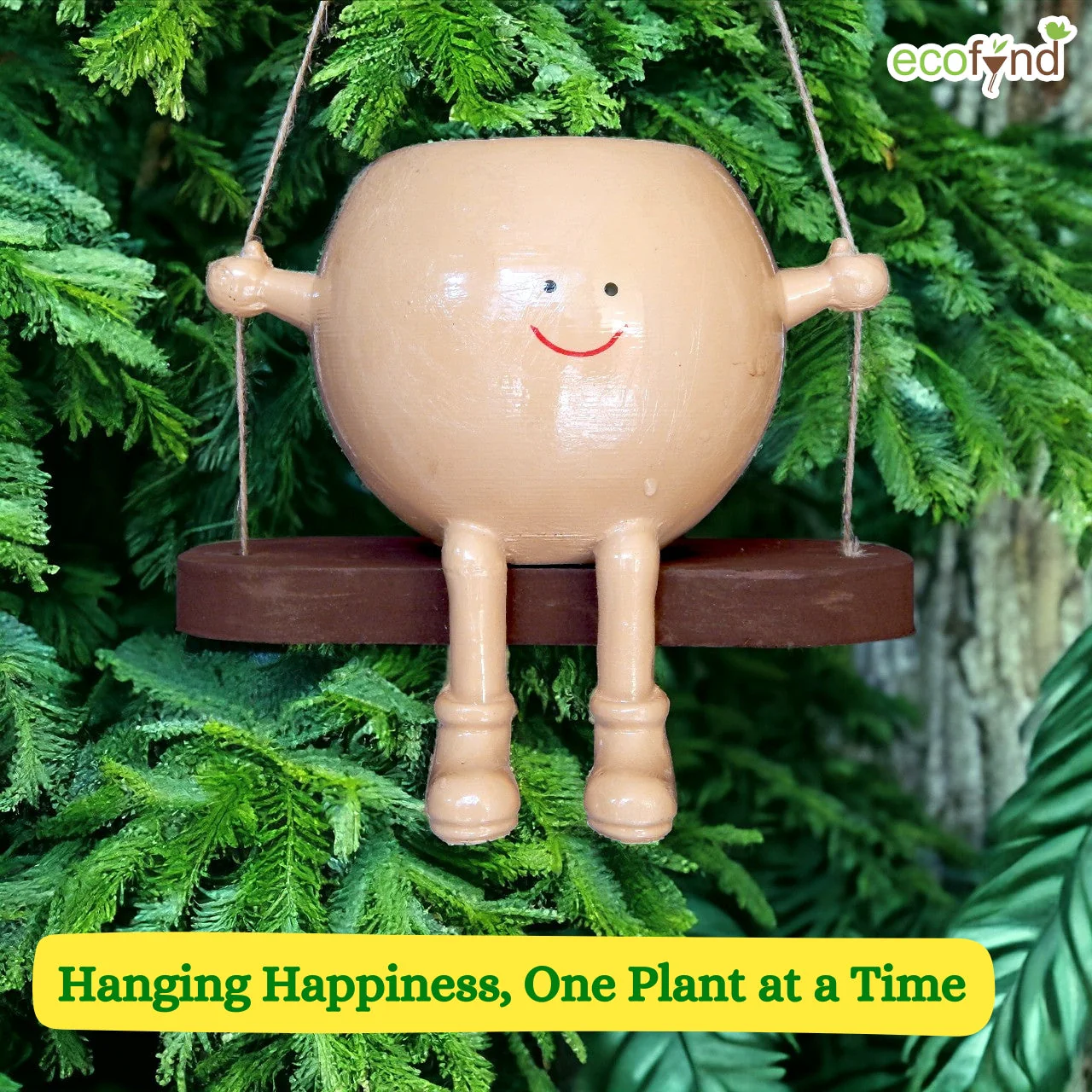 Swinging Smiles – Hanging Smiley Face Planter - Image 4