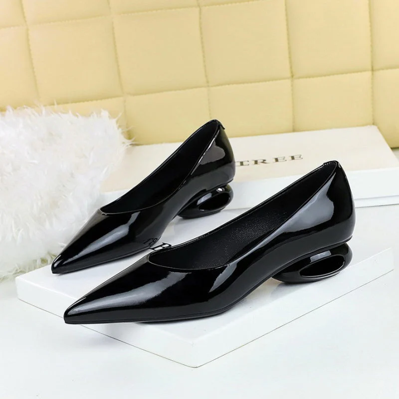 Symphony Oval Heel Sandals- Gloss - Image 4