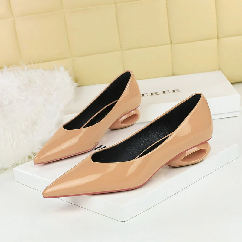 Symphony Oval Heel Sandals- Gloss - Image 5