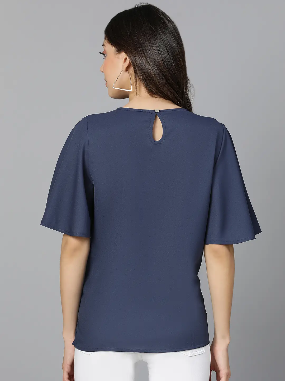 Talc Splid Blue Partywear Women Top - Image 5