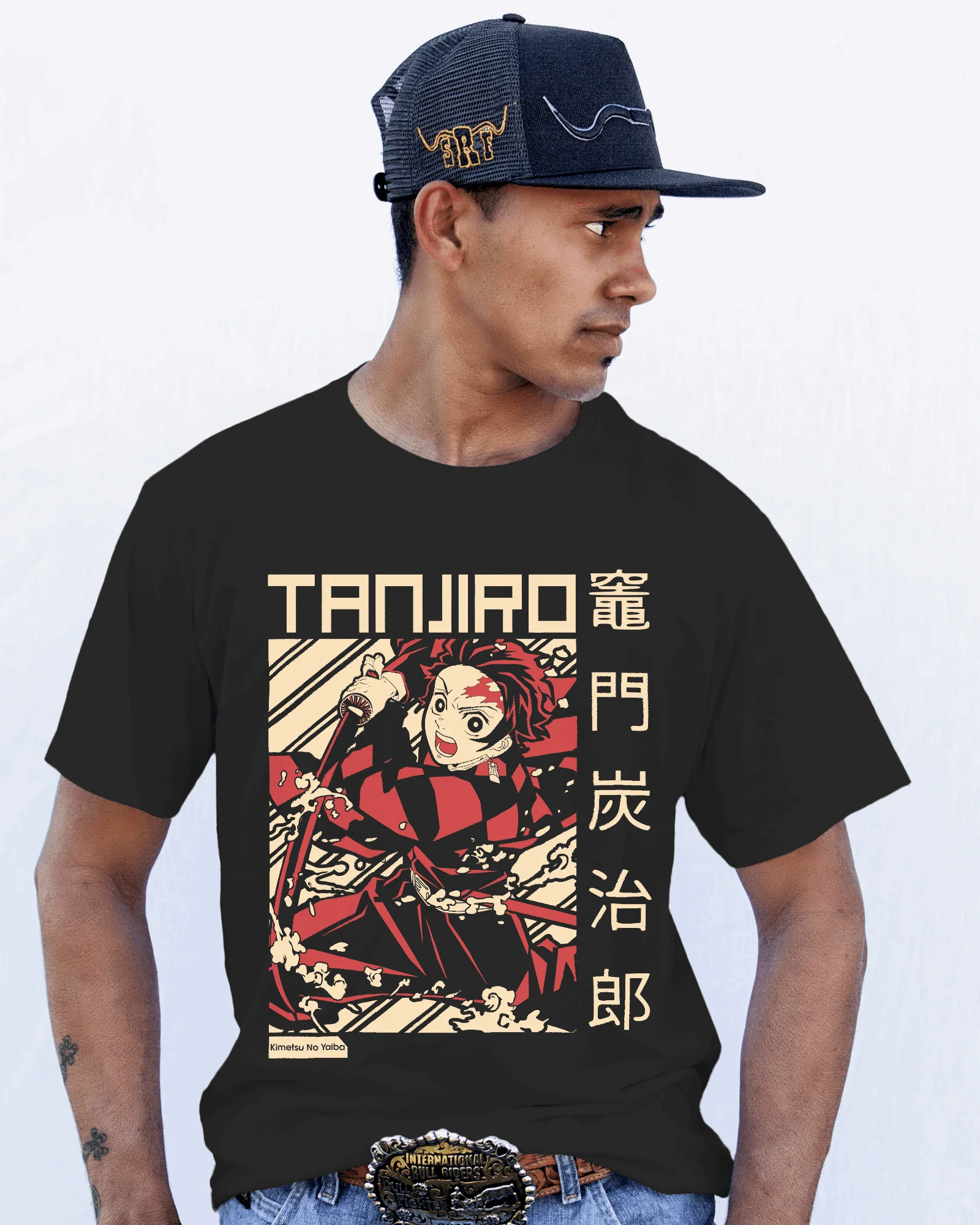Tanjiro Kanji Panel Graphic T‑Shirt (Black) - Image 4