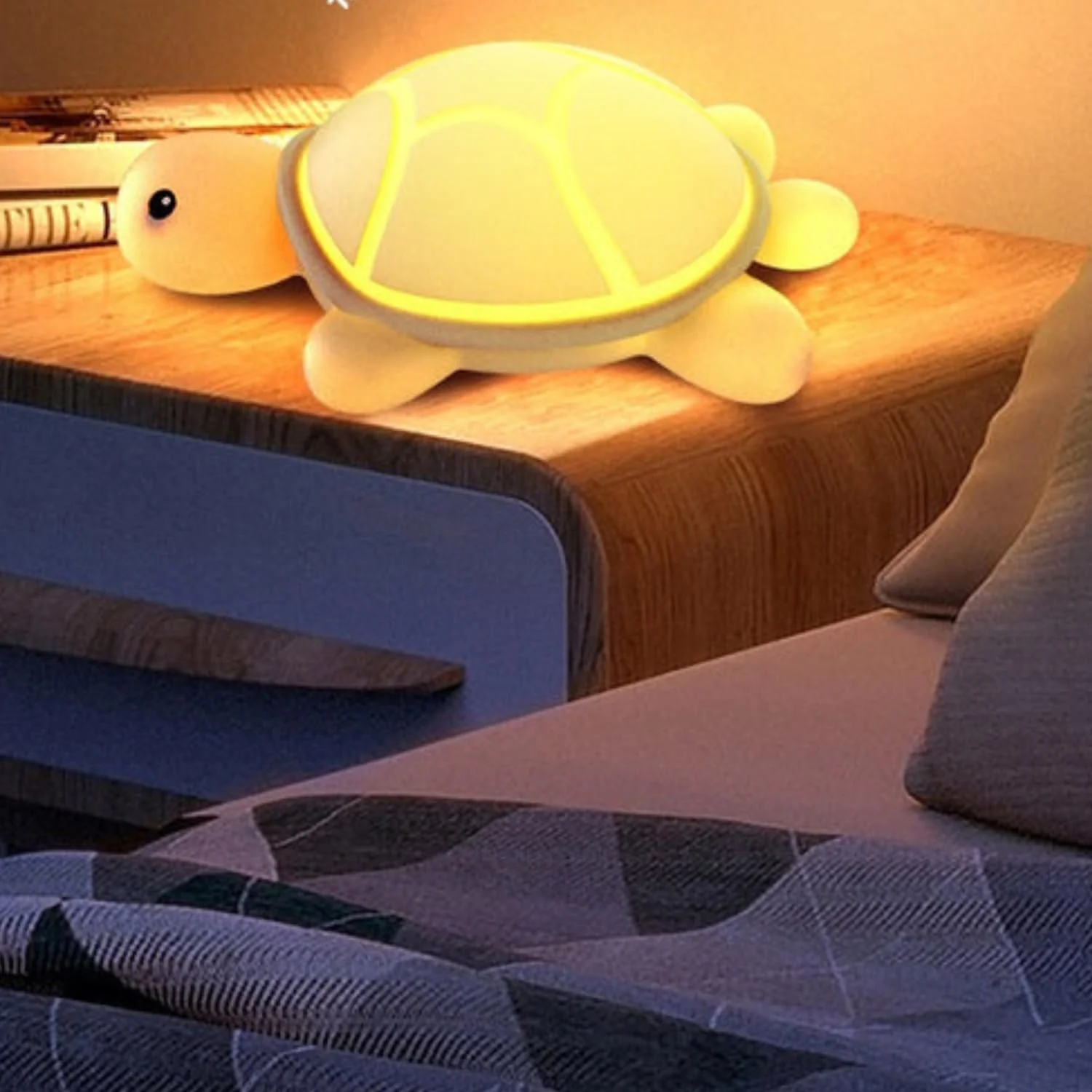 Tappy: Adorable Silicone Turtle Night Lamp – BPA-Free, USB Rechargeable Soft LED Light with Tap Control for Bedroom Ambience, Kids’ Gifting & Cozy Décor - Image 5