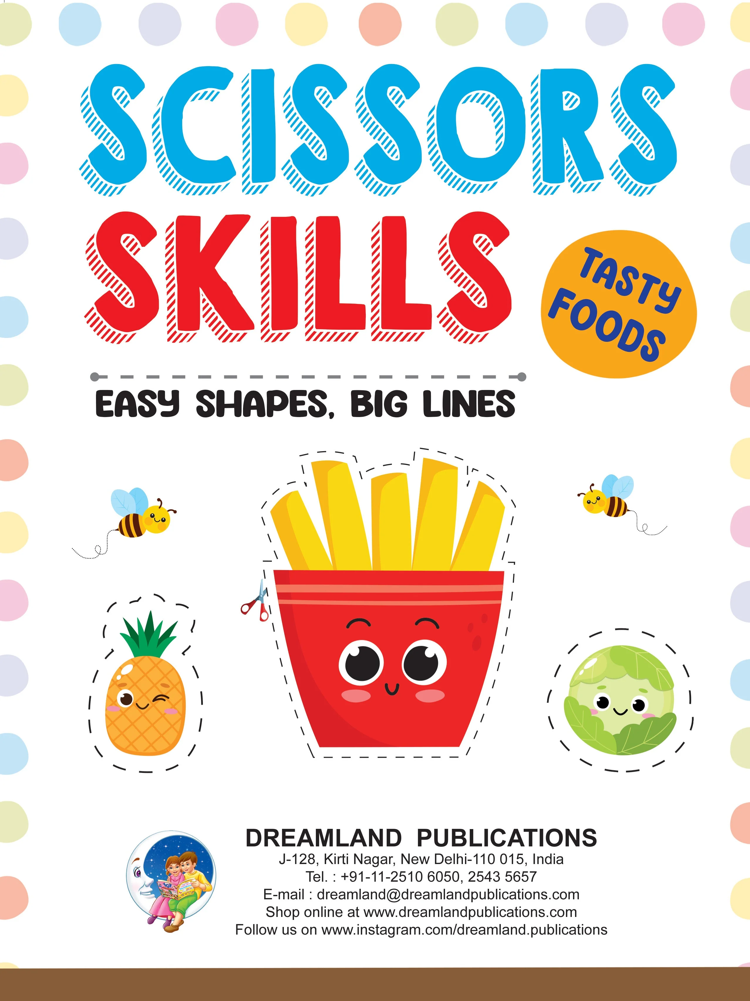 Tasty Foods Scissors Skills Activity Book for Kids Age 4 - 7 years | With Child- Safe Scissors, Games and Mask - Image 2