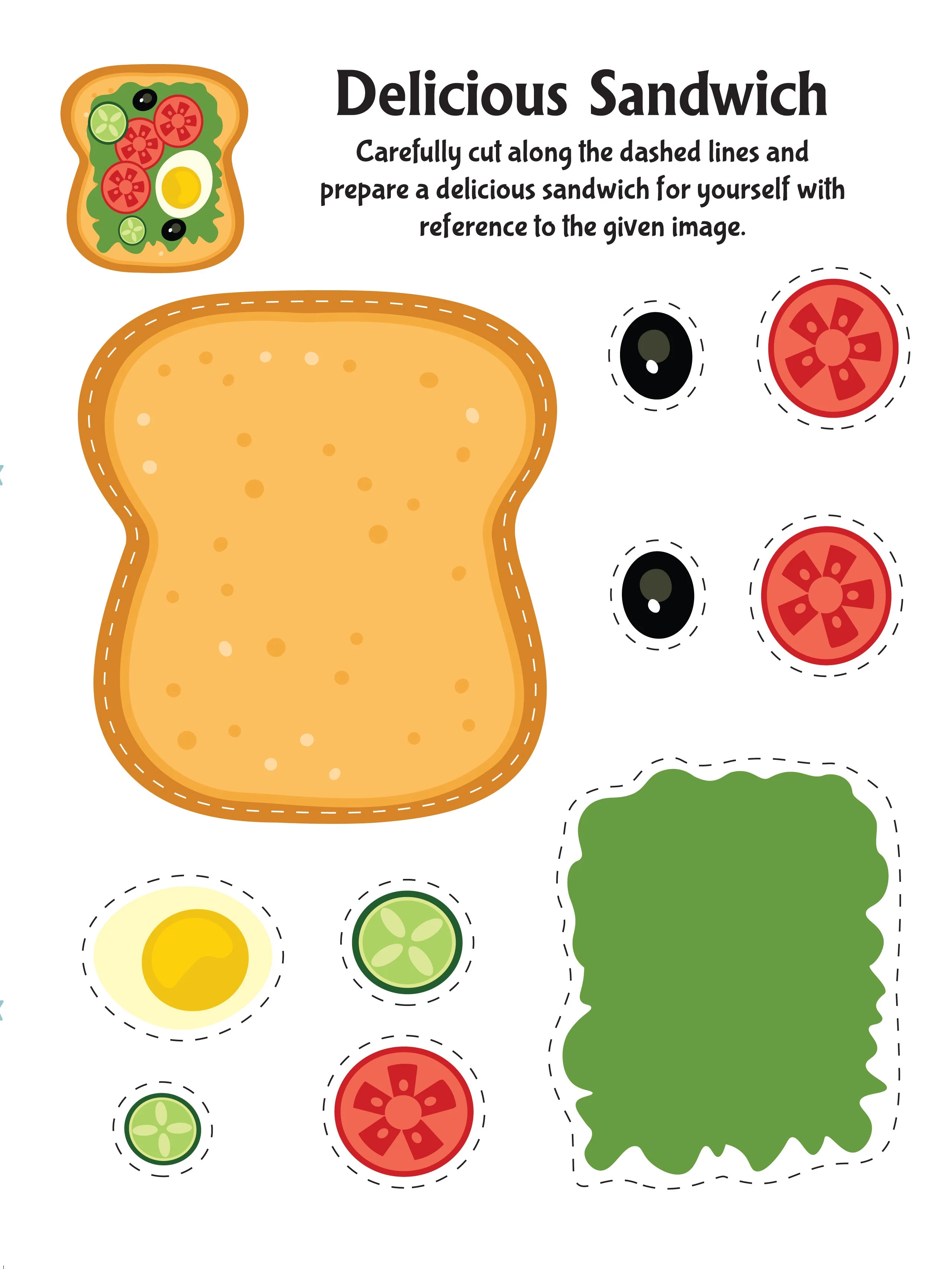 Tasty Foods Scissors Skills Activity Book for Kids Age 4 - 7 years | With Child- Safe Scissors, Games and Mask - Image 7