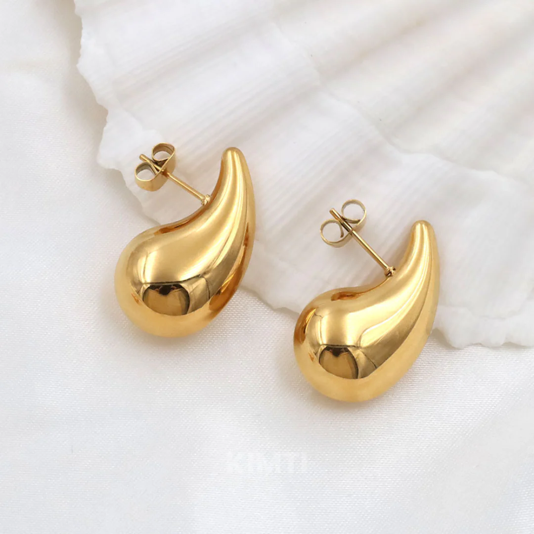 Tear Drop Golden Earring - Just Rs. 49 - Image 3