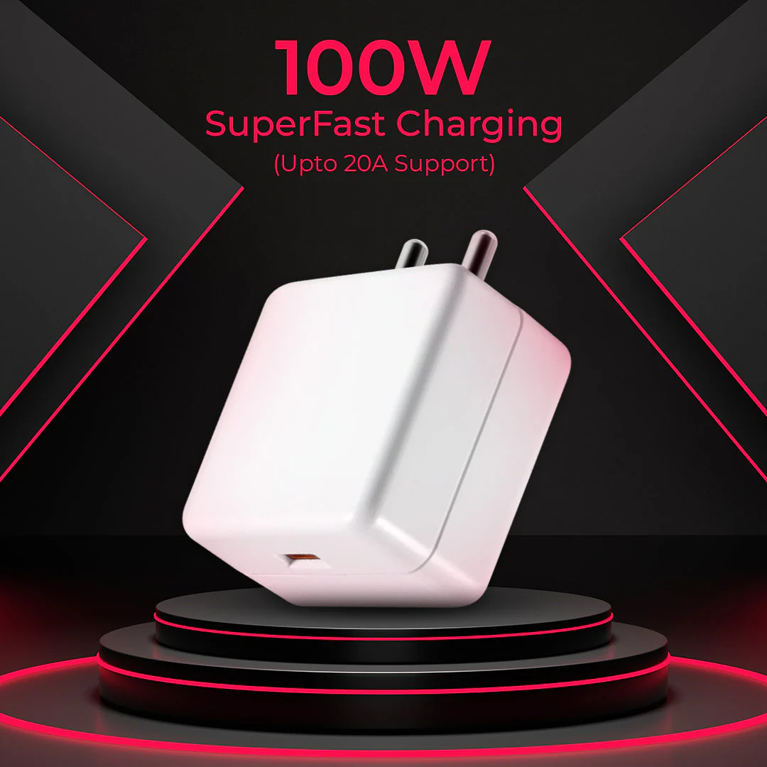 TecMarx 100W Mobile Charger | For All Android Devices | 100W SUPER VOOC Charging | Travel Companion - Image 2