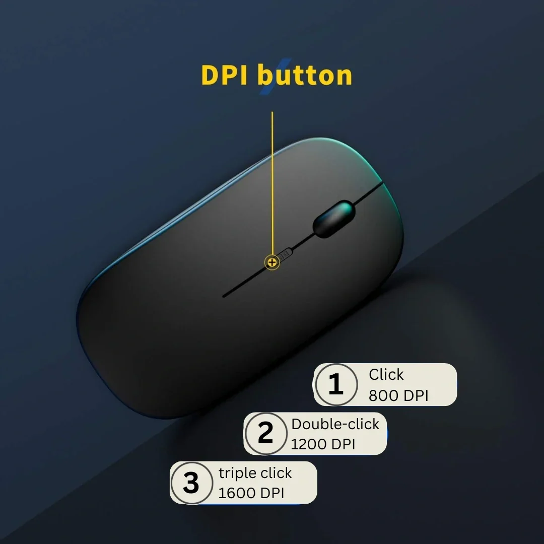 Tecmarx Glider 131 Wireless Mouse | 2-in-1 Dual Connectivity | Rechargeable | Silent Click - Image 10
