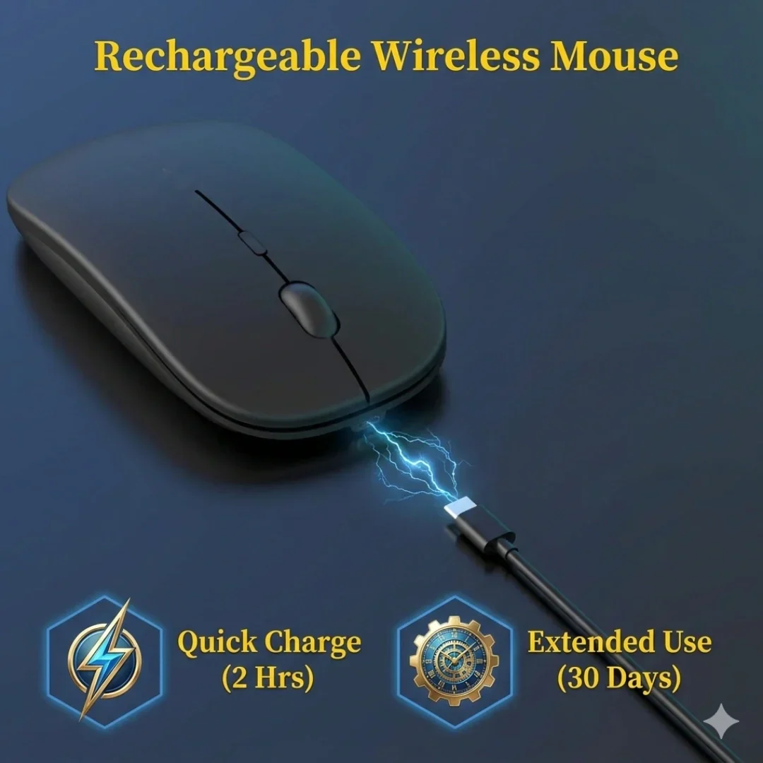 Tecmarx Glider 131 Wireless Mouse | 2-in-1 Dual Connectivity | Rechargeable | Silent Click - Image 4