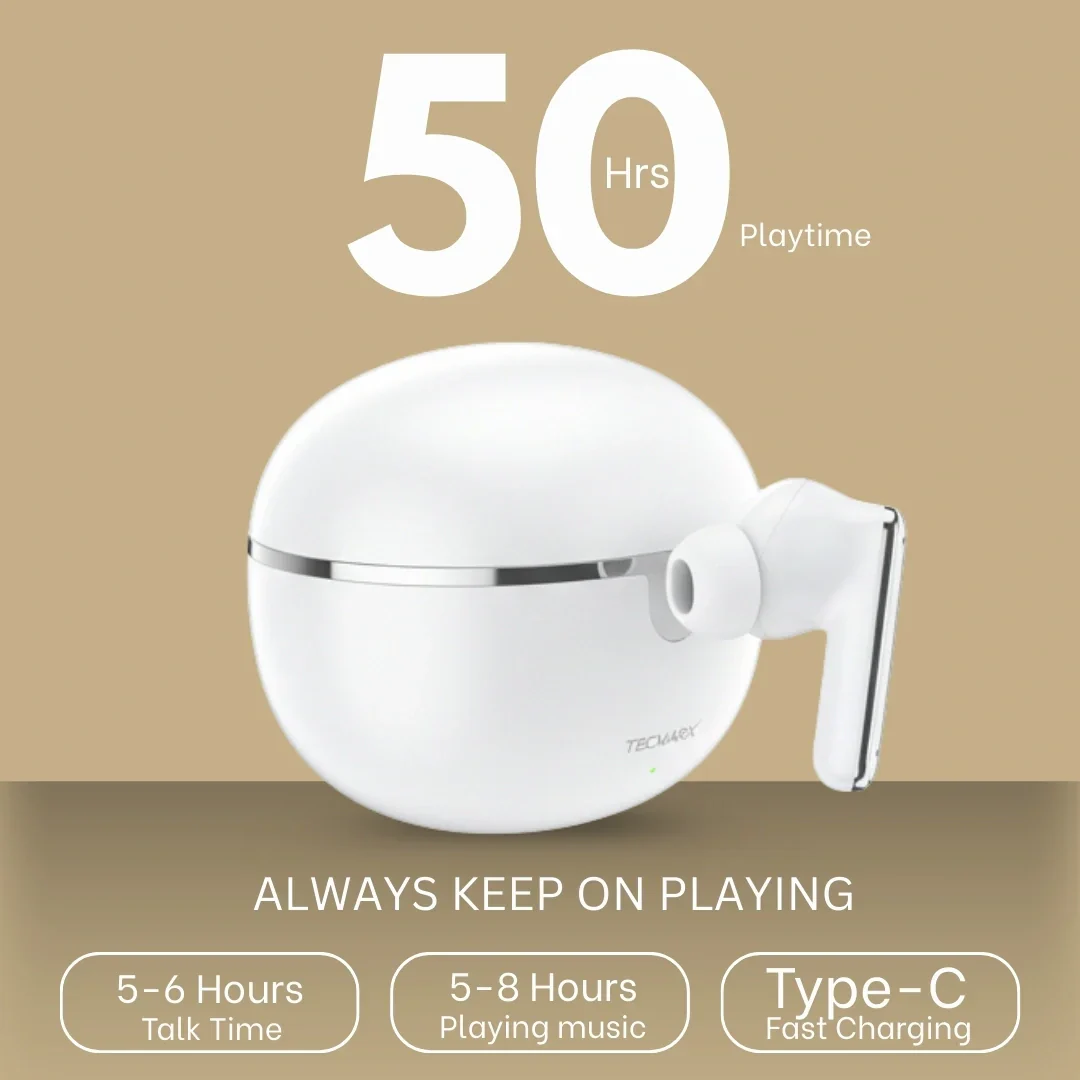 TecMarx Roar551 Bluetooth Earbuds | 50 Hr Playtime - Image 23