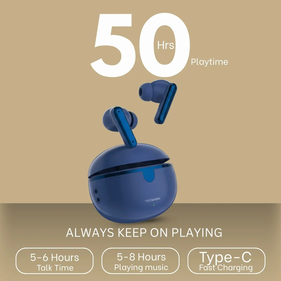 TecMarx Roar551 Bluetooth Earbuds | 50 Hr Playtime - Image 33