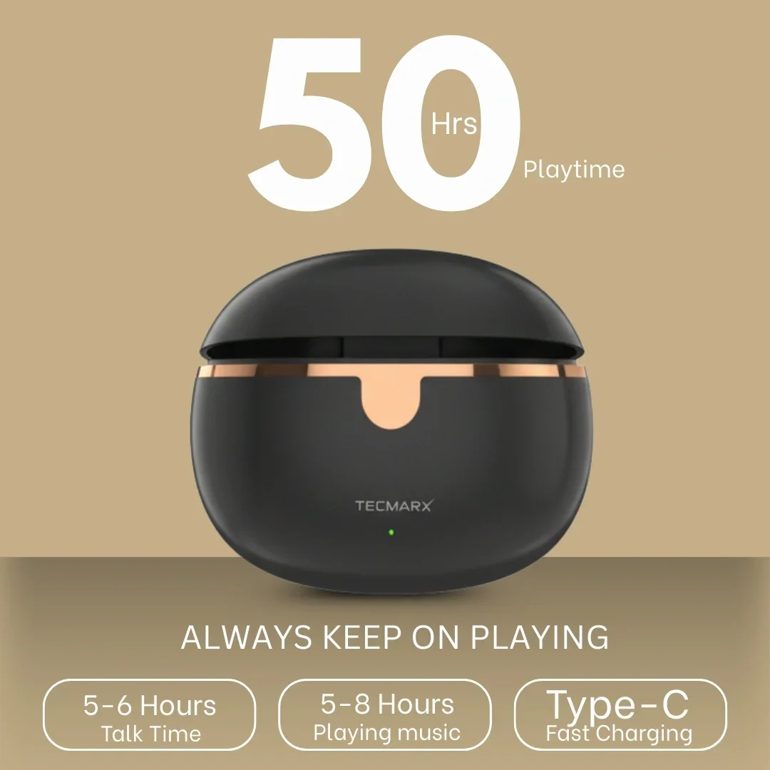 TecMarx Roar551 Bluetooth Earbuds | 50 Hr Playtime - Image 6