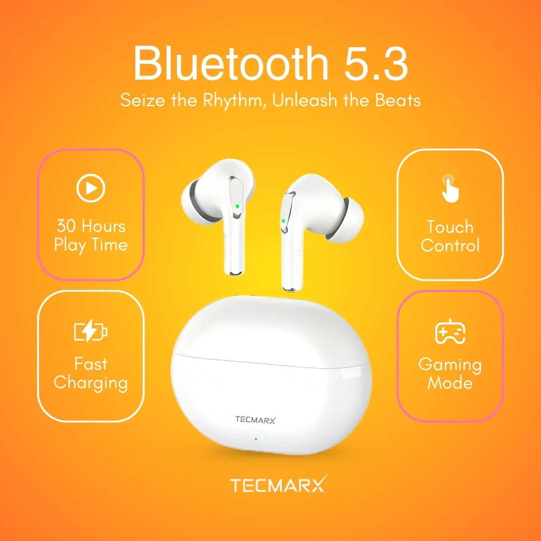 Tecmarx Royal 351 Bluetooth Earbuds | 30 Hr Playtime  | Balance Sound - Image 20
