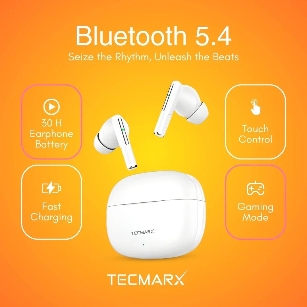 Tecmarx Vibe Bluetooth Earbuds | 30 Hr Playtime  | Balance Sound - Image 28