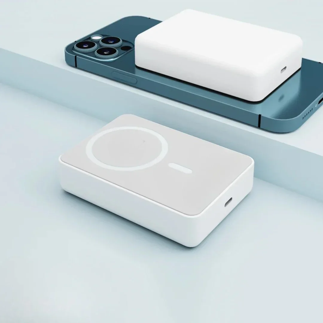 TecSox 10 000 mAh Wireless MagSafe Power Bank – Compact, Dual USB‑C & MagSafe Wireless Charging