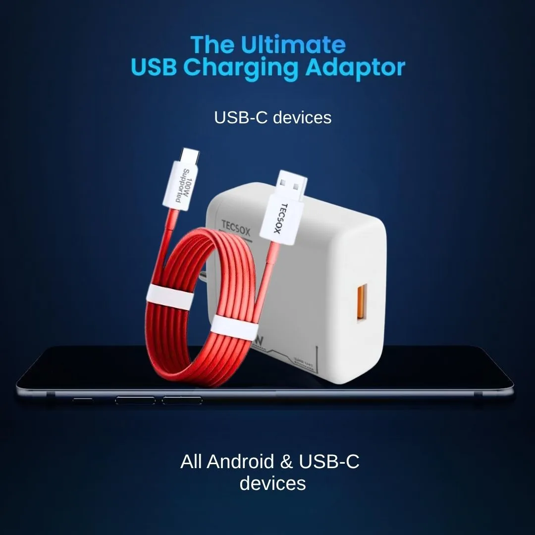 TecSox 100W Charger + Cable | Fast Charging and Data Transfer - Image 6