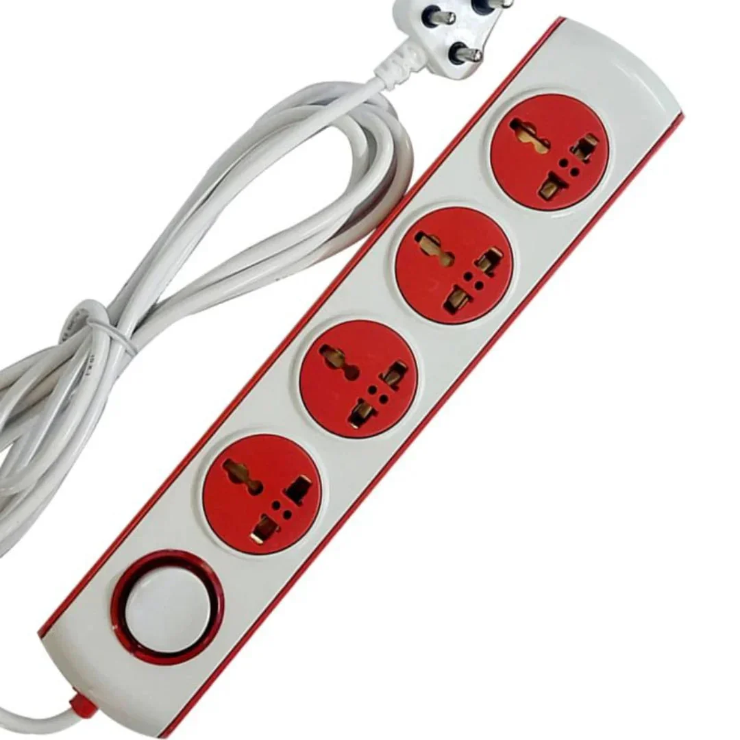 TecSox 4 Pin Extention Board | 2.7 m length with Fuse and International Sockets - Image 2