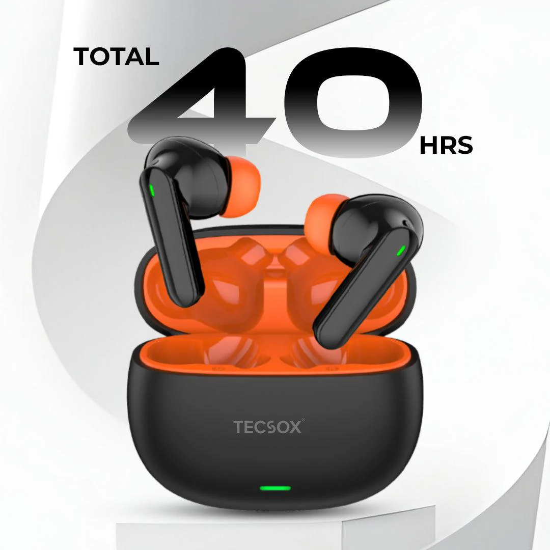 TecSox AudioX Bluetooth Earbuds | 40 Hr | Powerful Bass | Ultra light weight | IPX Water Resistant - Image 3