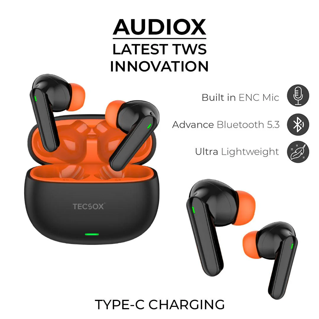TecSox AudioX Bluetooth Earbuds | 40 Hr | Powerful Bass | Ultra light weight | IPX Water Resistant - Image 6