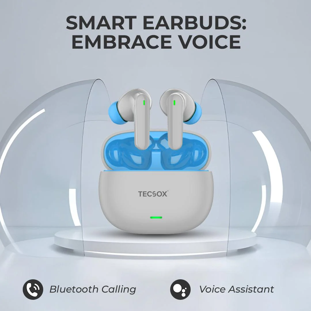TecSox AudioX Bluetooth Earbuds | 40 Hr | Powerful Bass | Ultra light weight | IPX Water Resistant - Image 8