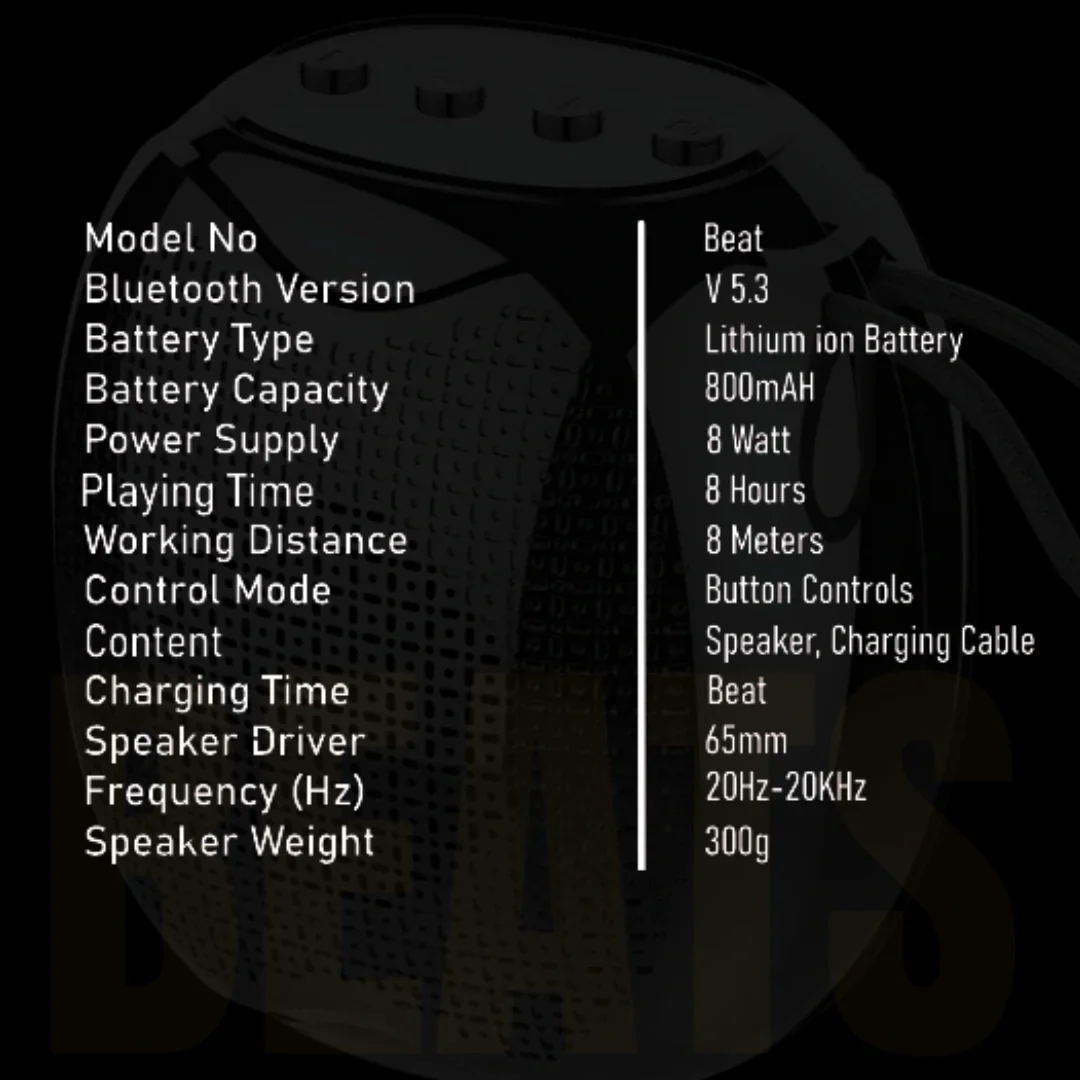 TecSox Beat Speaker | Speaker with 8watt & Powerful Bass - Image 5