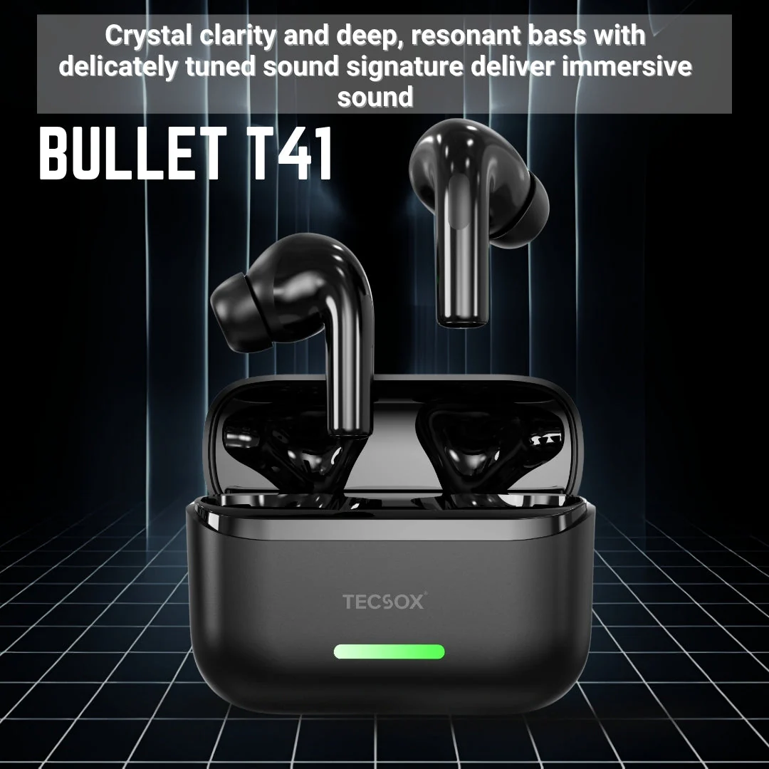 TecSox Bullet T41 Wireless Earbud | Light Weight | ANC - Image 7