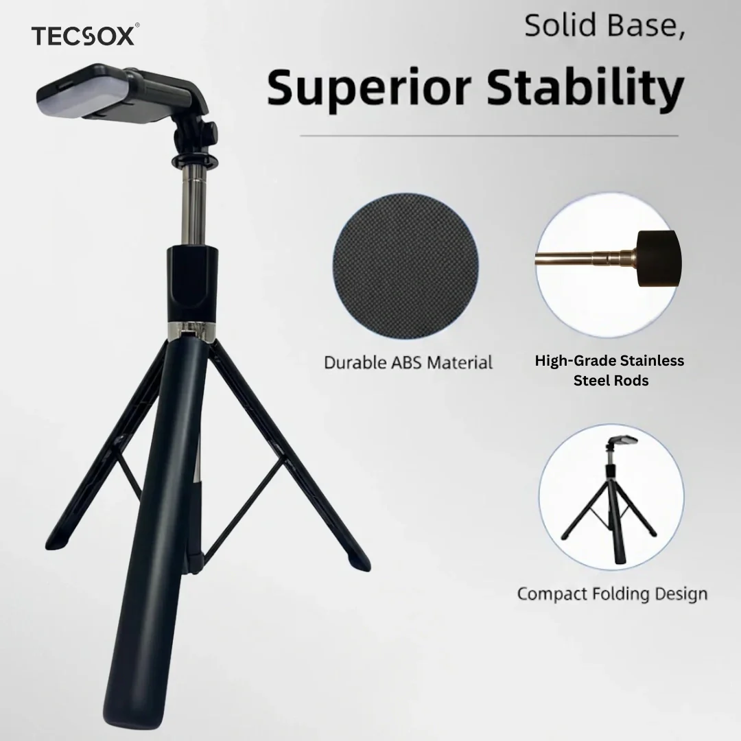 TecSox Halo Stick | 5FT Professional Multi-Role Tripod & Selfie Stick - Image 8