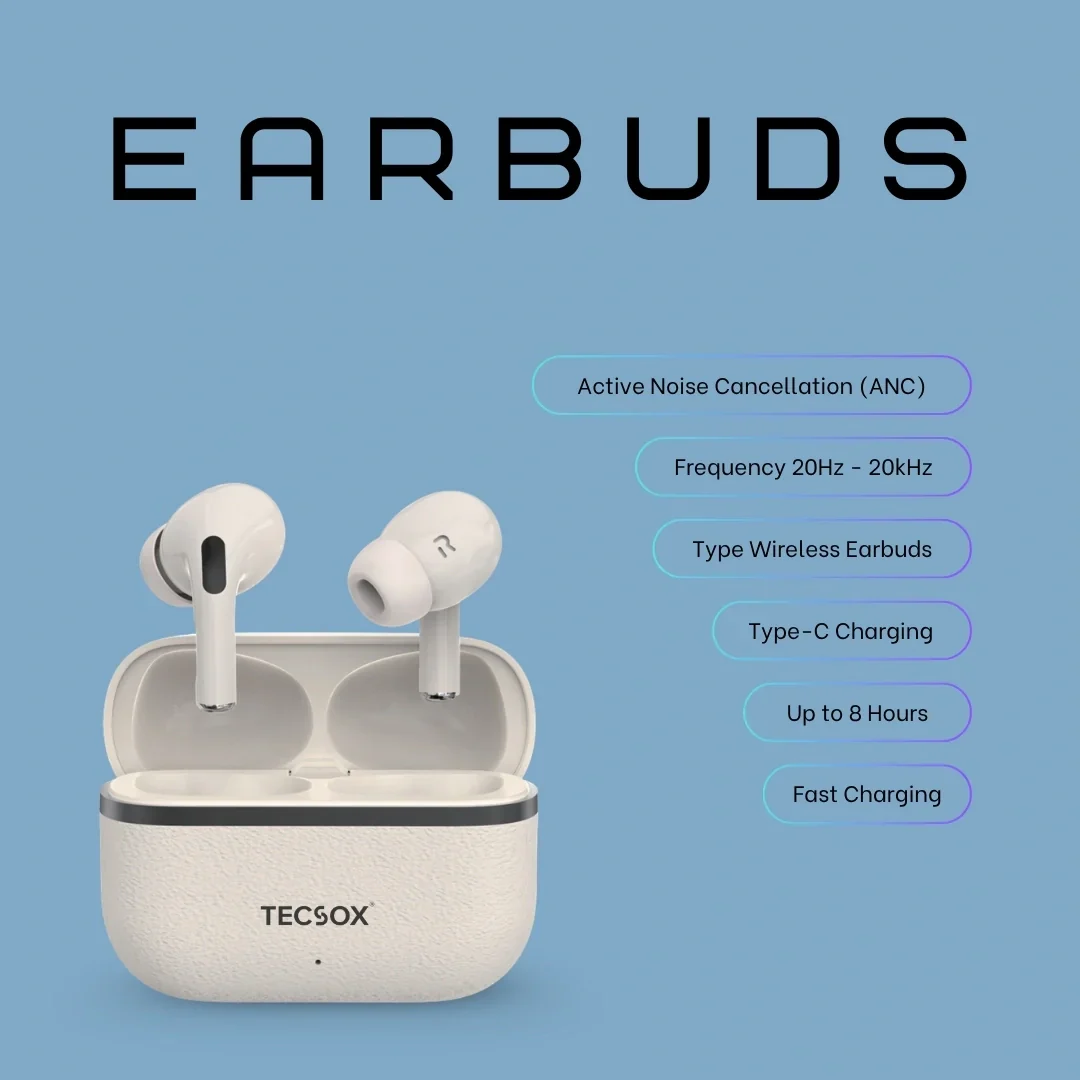 TecSox Moon Bluetooth Earbud With Deep Bass & Comfortable Fit | IPX Water Resistant - Image 6