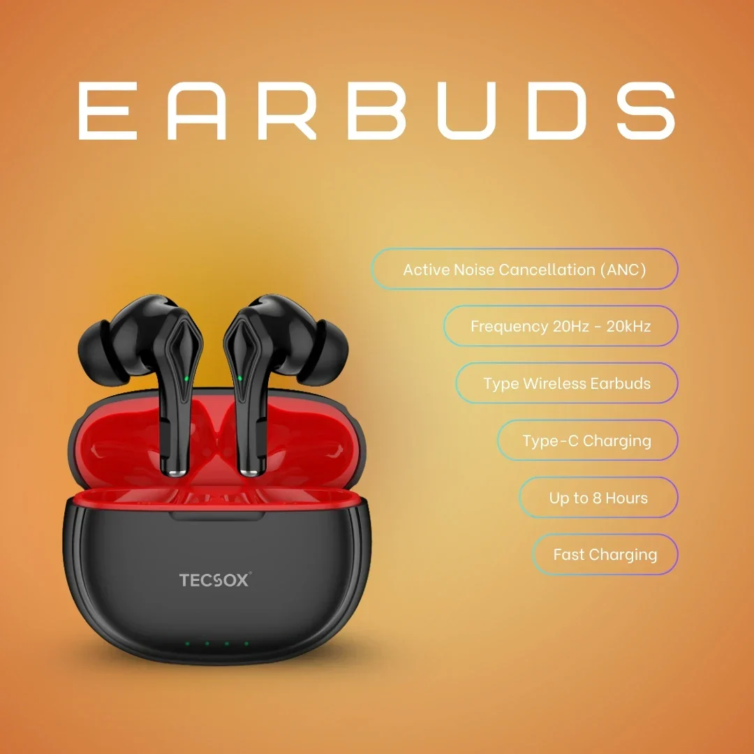 TecSox Neo231 Wireless Earbud With Deep Bass & Comfortable Fit | IPX Water Resistant - Image 9