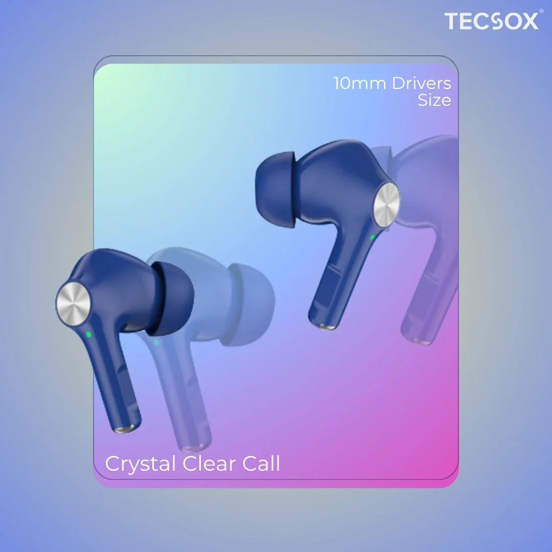 TecSox Neo411 Wireless Earbud With Deep Bass & Comfortable Fit | IPX Water Resistant - Image 24