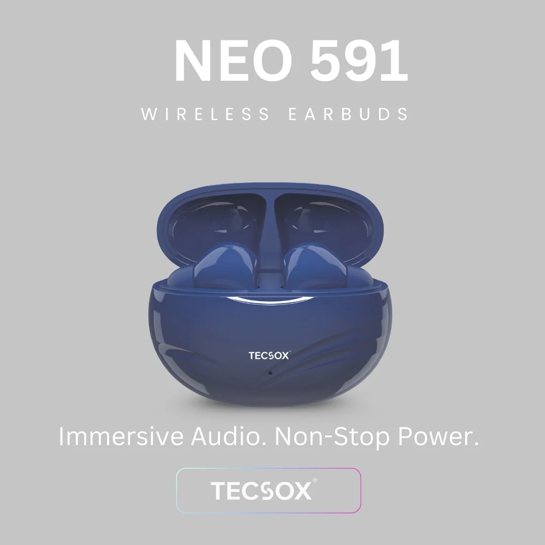 TecSox Neo591 Wireless Earbud With Deep Bass & Comfortable Fit | IPX Water Resistant - Image 14