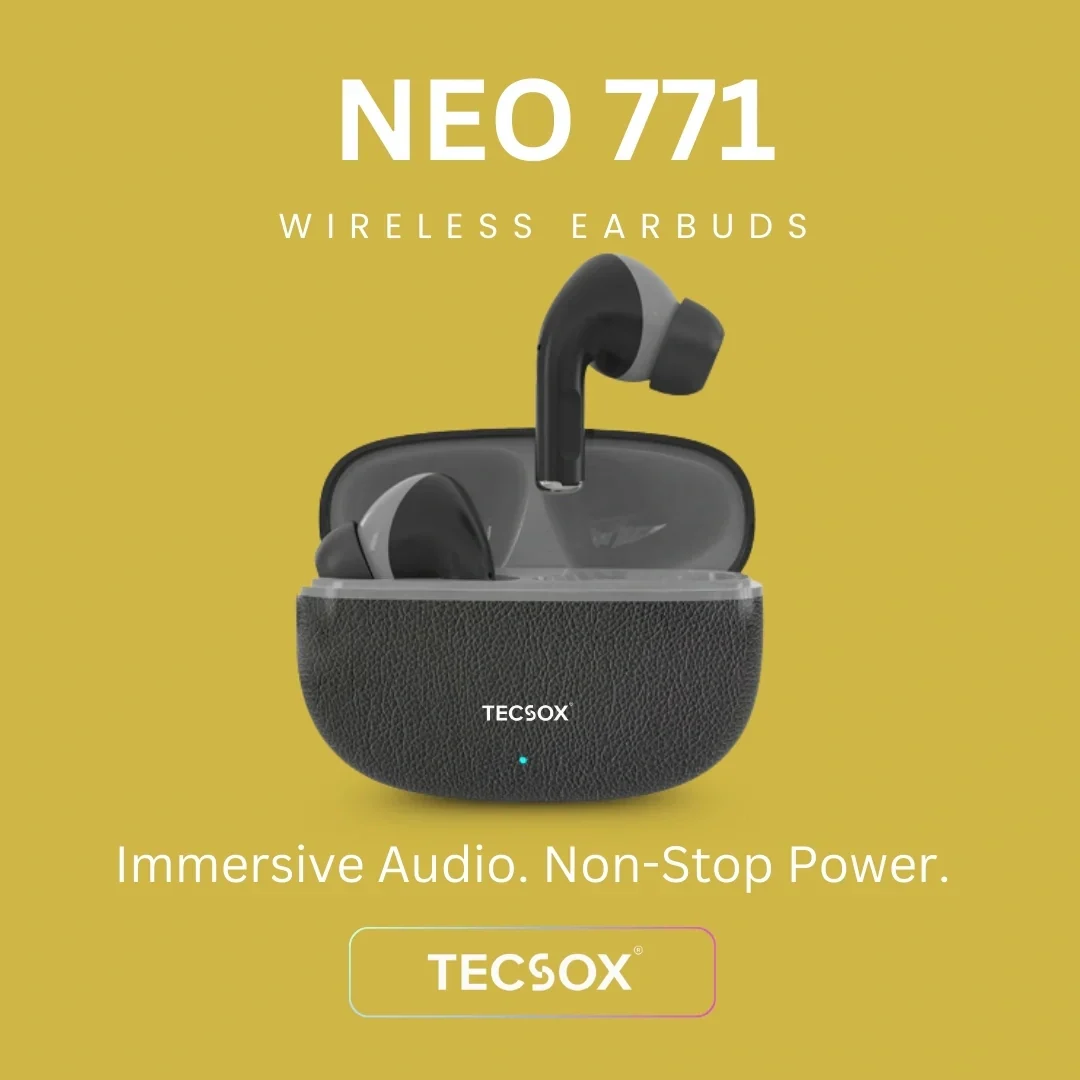 TecSox Neo771 Bluetooth Earbud With Deep Bass and Comfortable Fit | IPX Water Resistant - Image 7