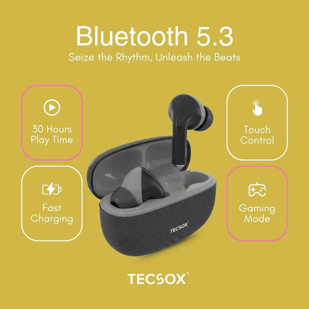 TecSox Neo771 Wireless Earbud With Deep Bass & Comfortable Fit | IPX Water Resistant - Image 10