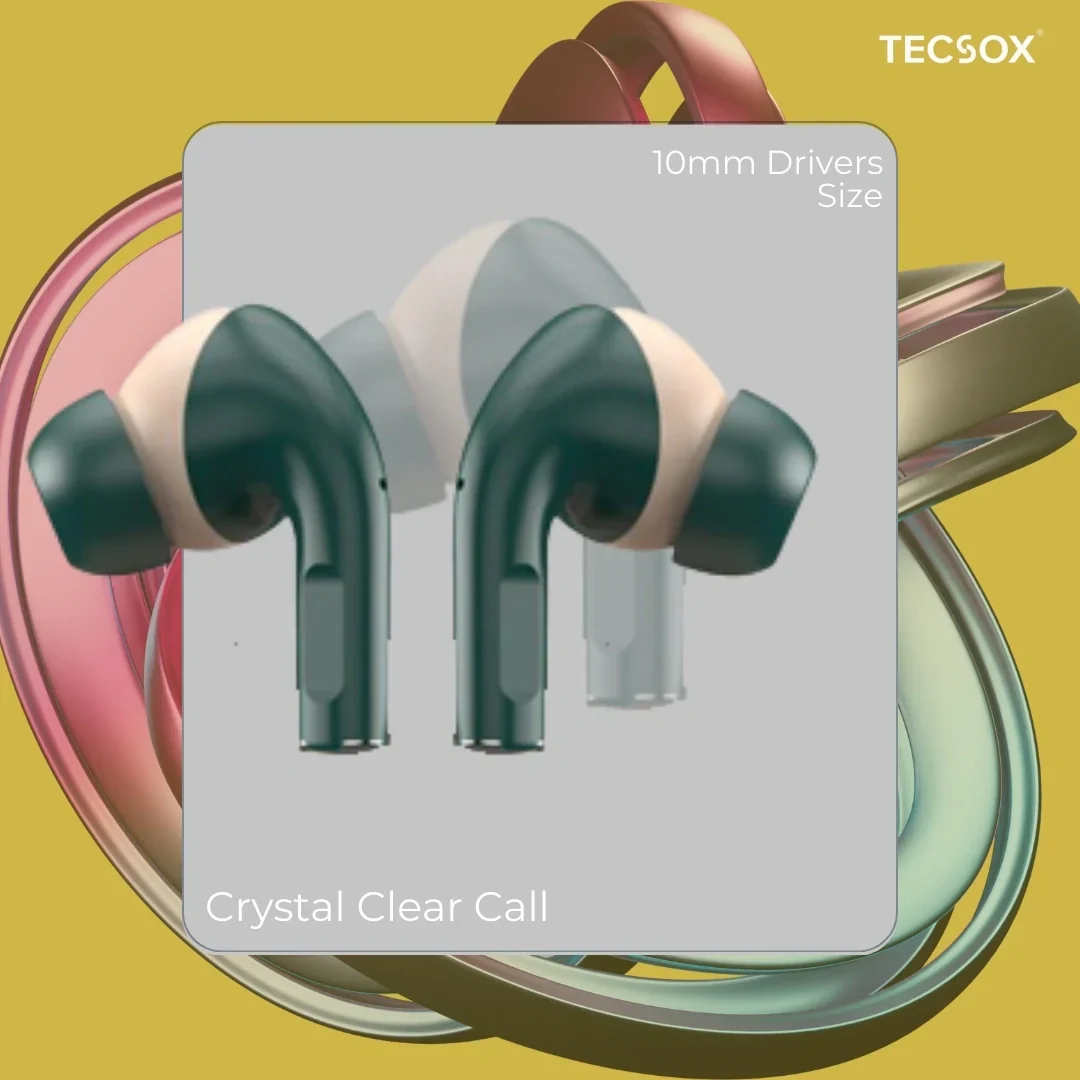 TecSox Neo771 Wireless Earbud With Deep Bass & Comfortable Fit | IPX Water Resistant - Image 24