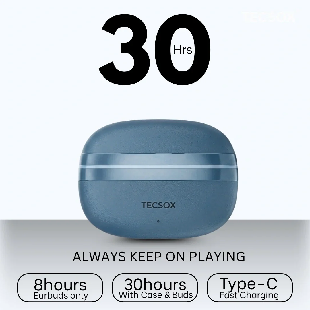 TecSox Neo861 Bluetooth Earbud With Deep Bass & Comfortable Fit | IPX Water Resistant - Image 2