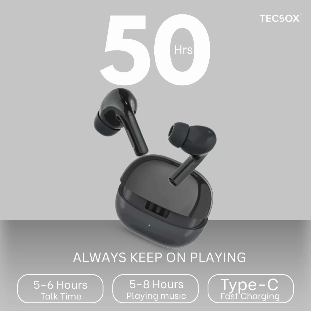 TecSox Omega 471 Wireless Earbud With Comfortable Fit | IPX Water Resistant - Image 7