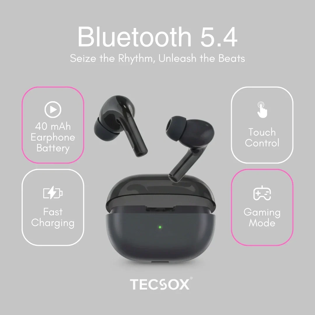 TecSox Omega 471 Wireless Earbud With Comfortable Fit | IPX Water Resistant - Image 9