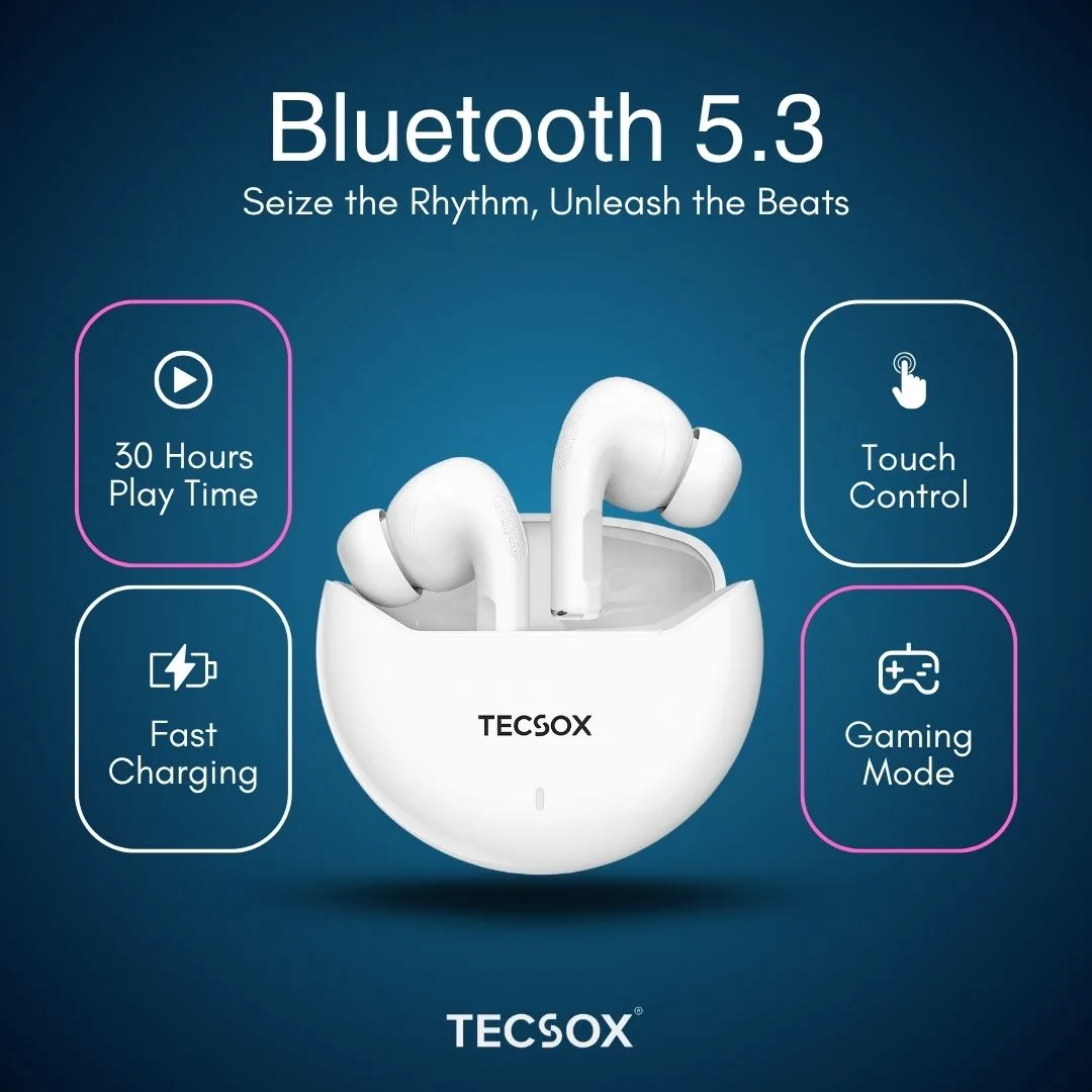 TecSox Omega Wireless Earbud With Comfortable Fit | IPX Water Resistant - Image 18