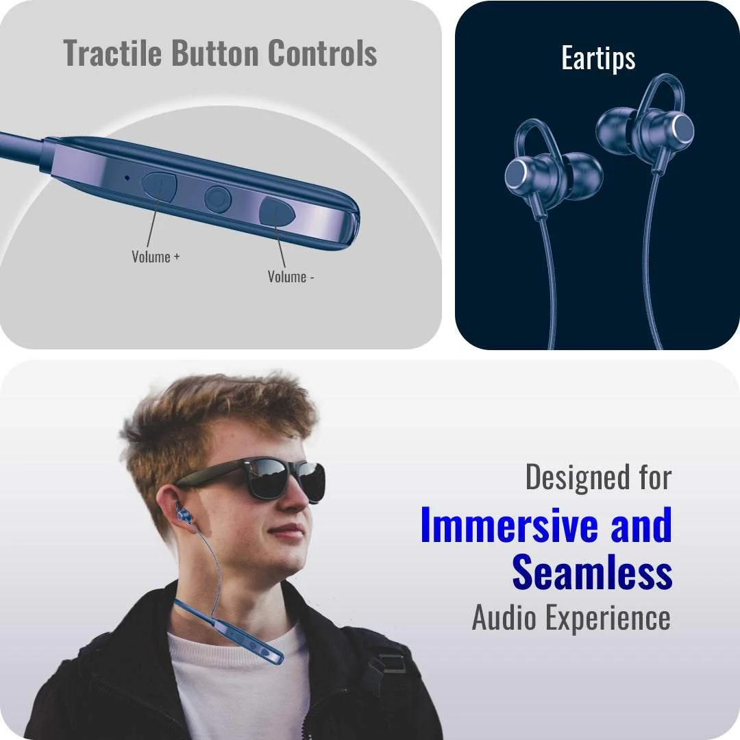 TecSox Verve Bluetooth Neckband | Metallic Touch + High Bass - Image 7