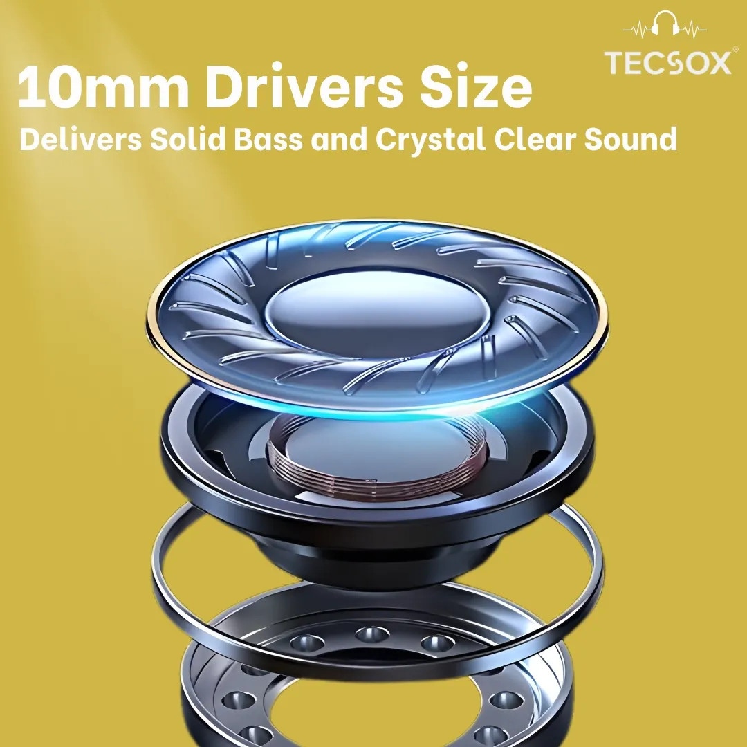 TecSox Wave Bluetooth Earbuds | Deep Bass | IPX water resistance - Image 13