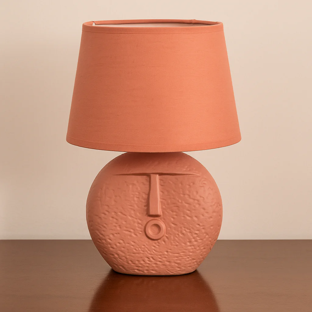 Terracotta Table lamp with lamp shade - Image 3