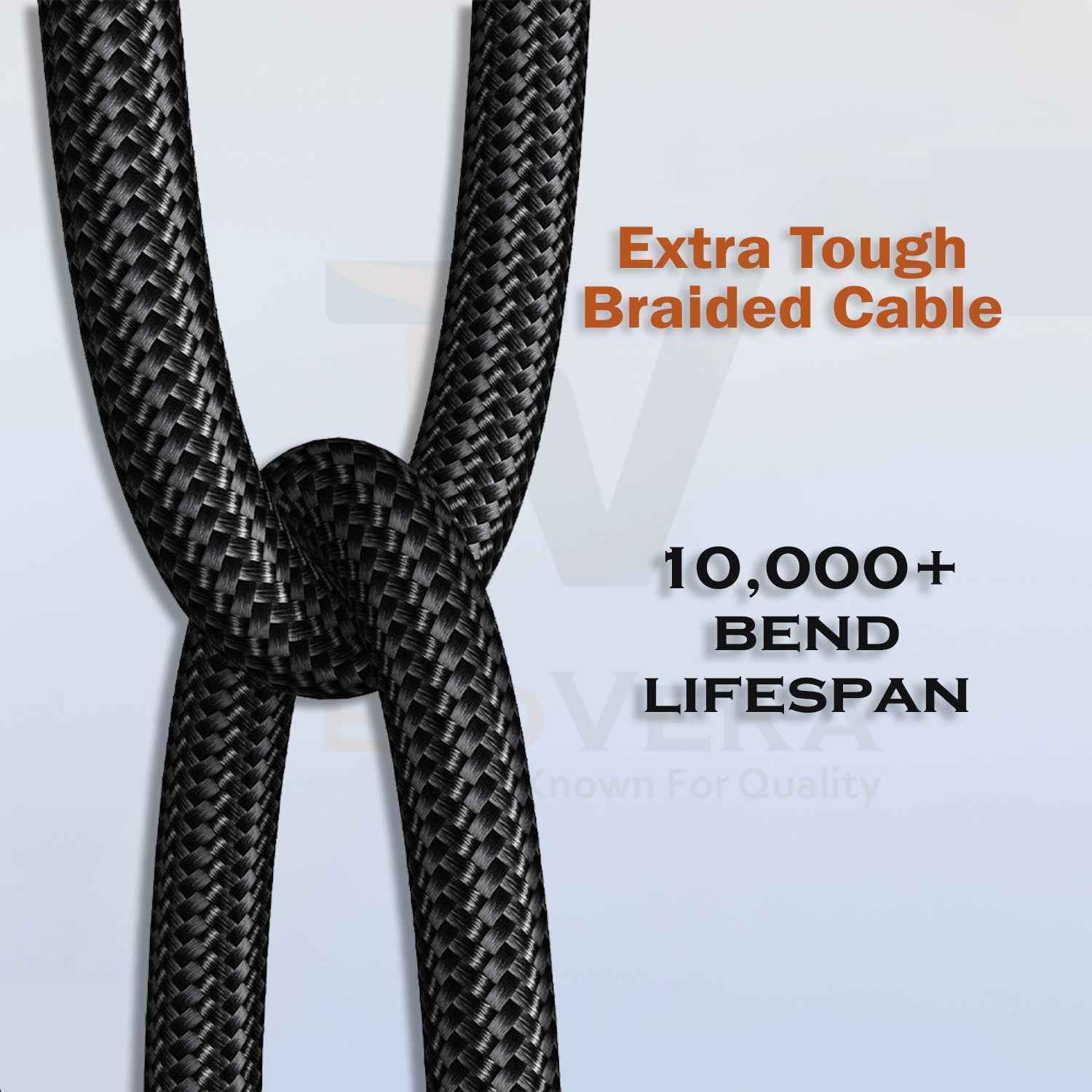 TexoVera Fast Charging Type C Cable - Unbreakable 30W 3A, 1m Braided for Smartphones, Tablets, Laptops, 480Mbps Data Sync, Quick Charge 3.0, Black - Image 4