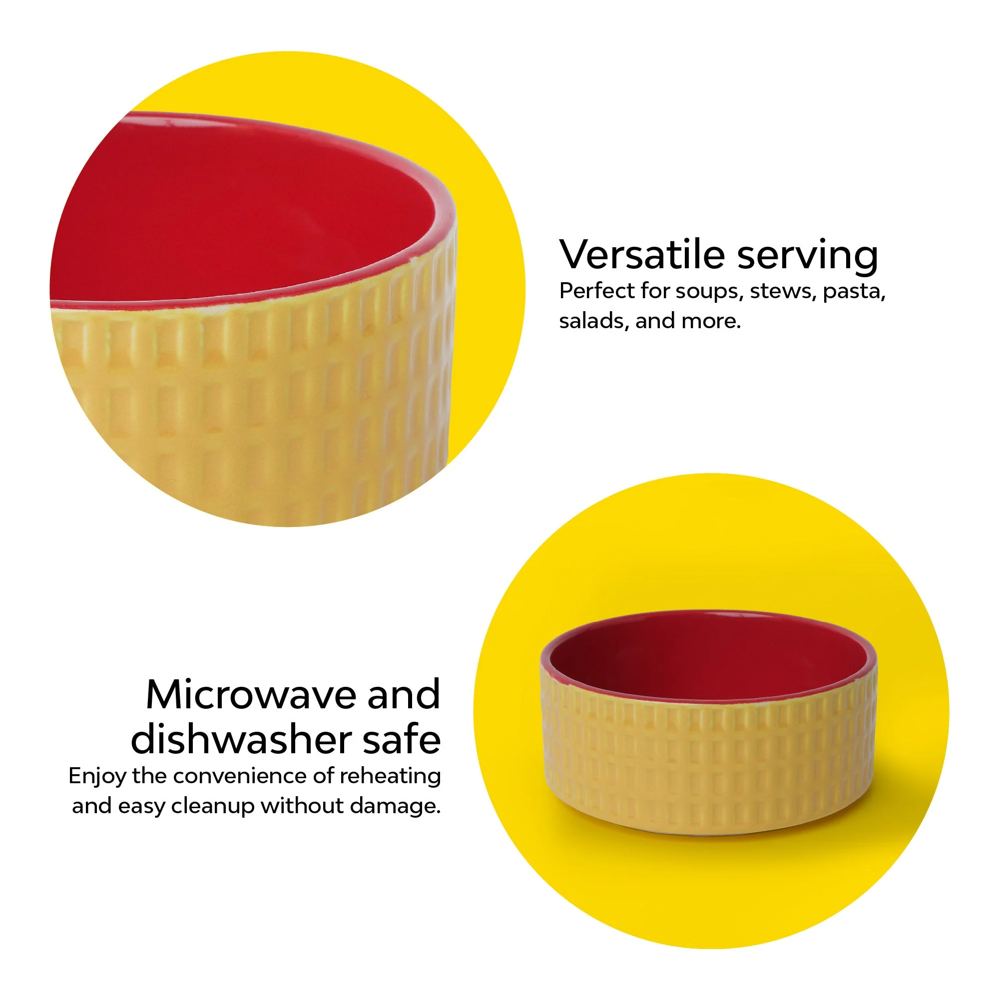 Textured Ceramic Serving Bowl | Set Of 2 - Image 8