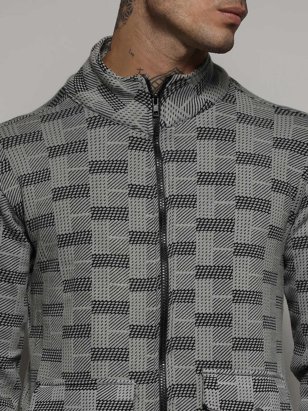 Textured Jacket With Flap Pocket - Image 7