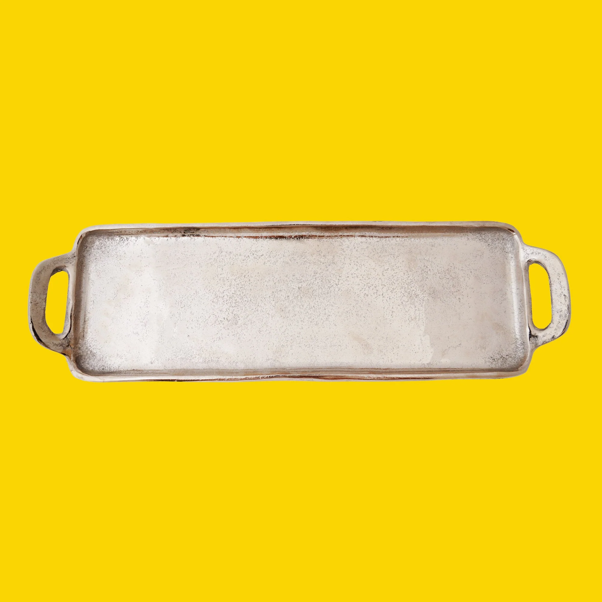 Textured Metallic Silver Decor Tray - Image 11