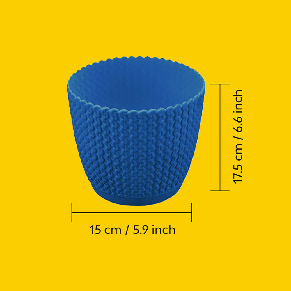 Textured Oval Garden Pots | Set Of 2 - Image 5